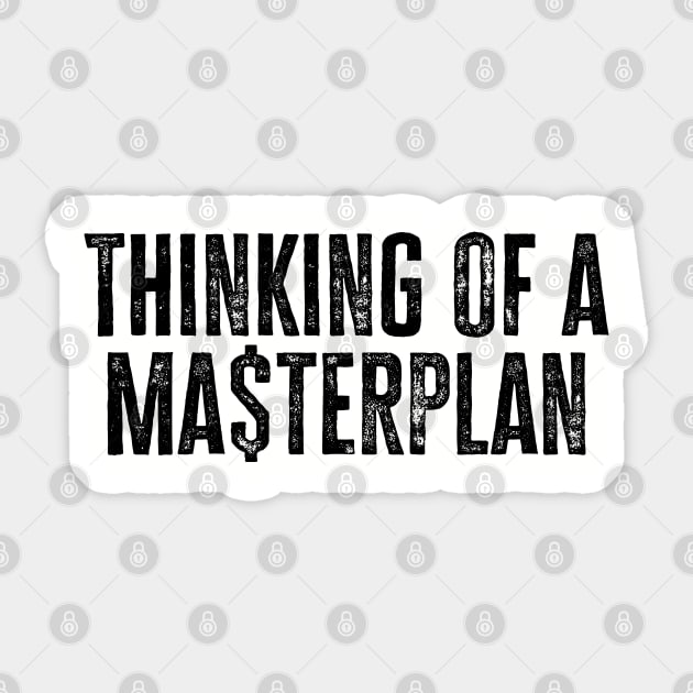 Old School Hip Hop Thinking of a Master Plan, Rap Lyric Sticker by UrbanLifeApparel
